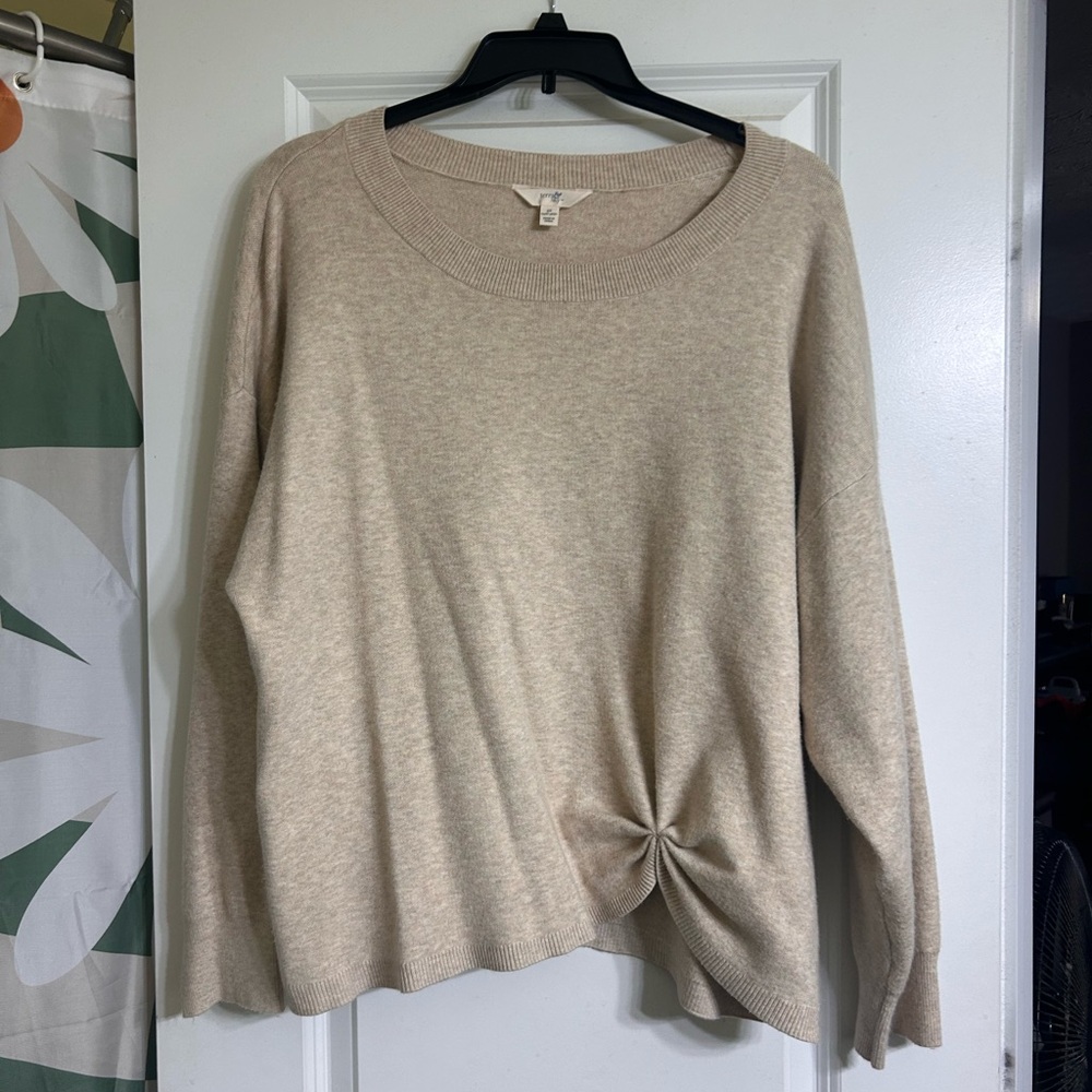 Terra & Sky Beige Knotted Sweatshirt